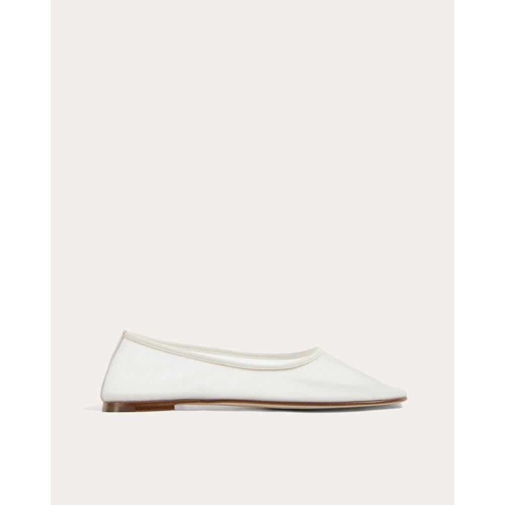 Dear Frances Balla Mesh Ballerina Flat- 40 White